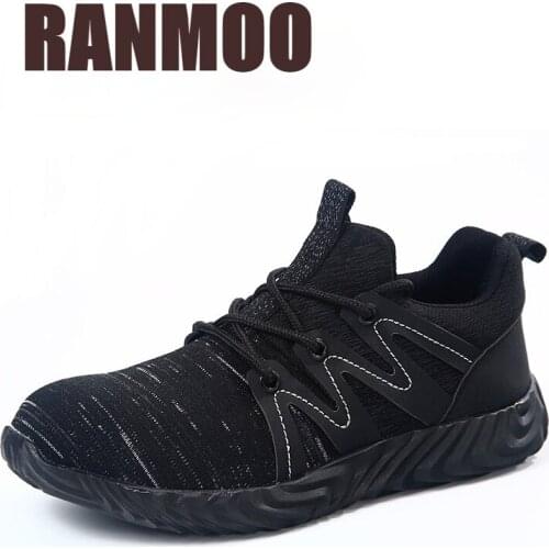 2021 Mens Outdoor Steel Toe Protective Anti Smashing Work Shoes All Season Big Size Deodorant Breathable Mesh Casual 48Size