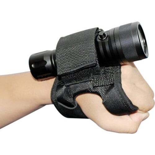 Outdoor Underwater Glove Diving Dive LED Torch Flashlight Holder Cycling Diving Soft Black Hand Arm Mount Wrist Strap Glove