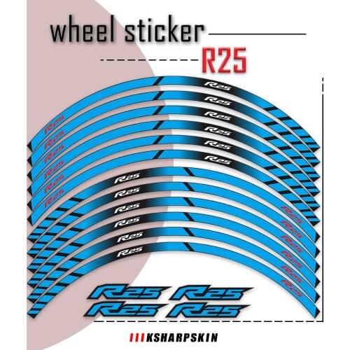 New sale Motorcycle wheel stickers Reflective Motor Bike Rim Decal Decoration Custom Inner Rim Declas For YAMAHA YZF-R25 yzf R25