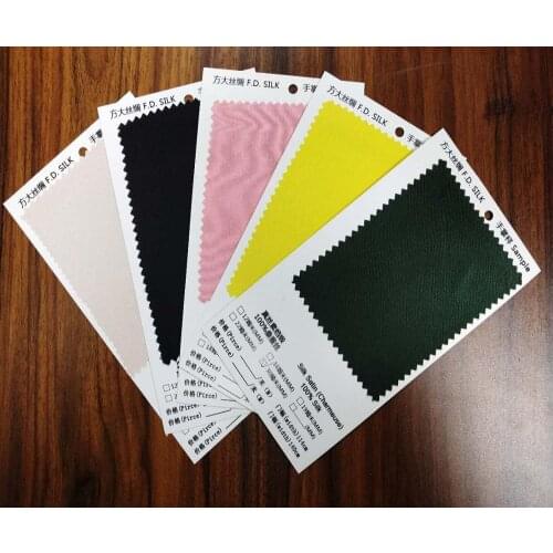 Silk fabric samples silk satin, crepe de chine, chiffon, organza, habotai, georgette, duchess satin