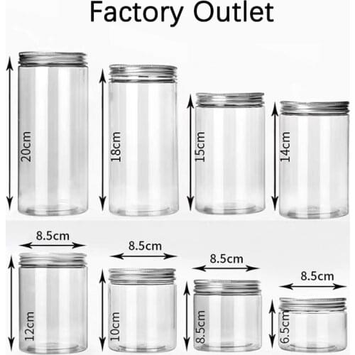 10Pcs/Lot 700ml Plastic Storage Bottle Aluminum Lids Cans For Food Candy Tea Honey Makeup Container Rangement Plastic Tube Pet