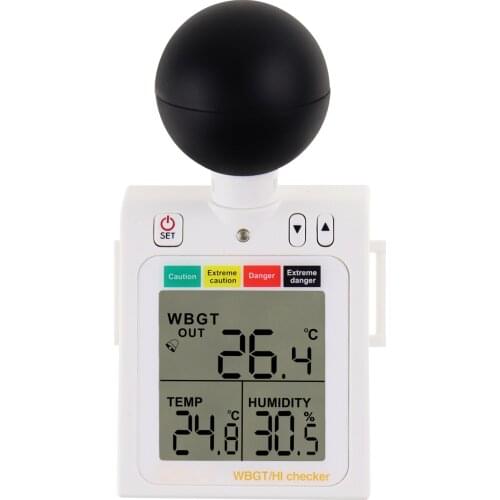 Wearable Wet Bulb Globe Temperature WBGT + HI Heat Index Checker Temperature Humidity Tester