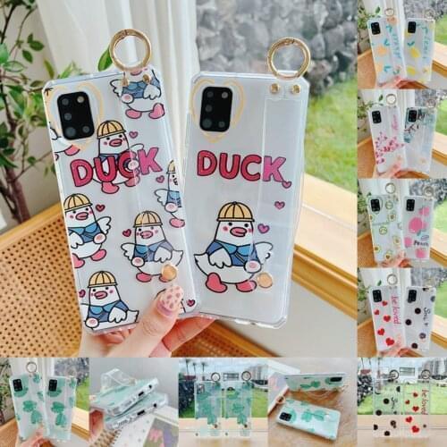 Transparent Shockproof Phone Case Wrist Strap Stand Holder For iPhone 12 11 Pro Xs Max Xs XR 7 8Plus SE 2020 Case