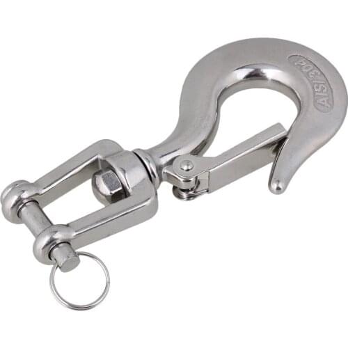 Silver 304 Stainless Steel American Type Trigger Clevis Type Swivel-Eye Lifting Snap Tone Hook with 650KG Working Load Limit
