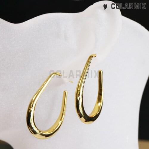 10 Pairs Tear drop hoop earrings Bright not fade metal color jewelry fashion jewelry for women 51083