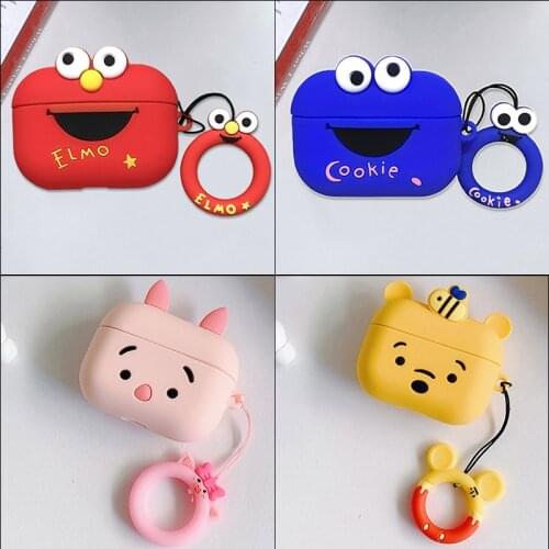 Cute Elmo Cookies Earphone Case For iPhone AirpodsPro Silicone TPU Full Protective Bluetooth Cover for AirPods Pro Headphone Box