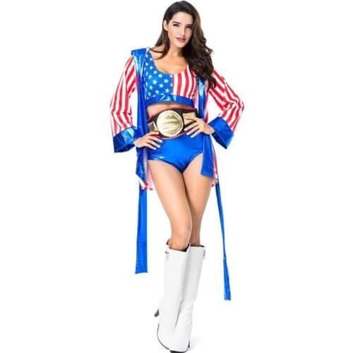 Sexy Womens Boxing Girls Costume Halloween Adult Party Cosplay Clothing