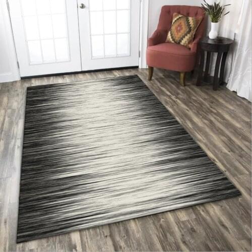 Modern Nordic Simple style Carpet Black/Grey Stripe 3D Print Rug Custom Home Carpets for Living room bedroom Kids Room decor Mat
