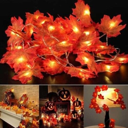 LED simulation maple leaf string decorative lights Thanksgiving Day battery wedding outdoor colorful Christmas string lights