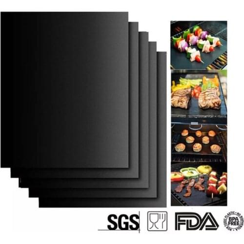 5-10PCS Grill Mat Non-stick BBQ Heat Resistant Grill Mat Outdoor Baking Reusable Non-Stick Barbecue Party Mat Tools Accessories