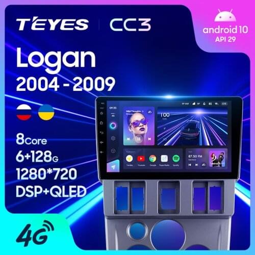 TEYES CC3 For Renault Logan 1 2004 - 2009 Car Radio Multimedia Video Player Navigation stereo GPS Android 10 No 2din 2 din dvd