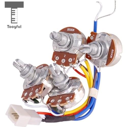 Tooyful Electric Guitar Accs Circuit Wiring Kit A500K B500K Pots 3 Way Toggle Switch for LP