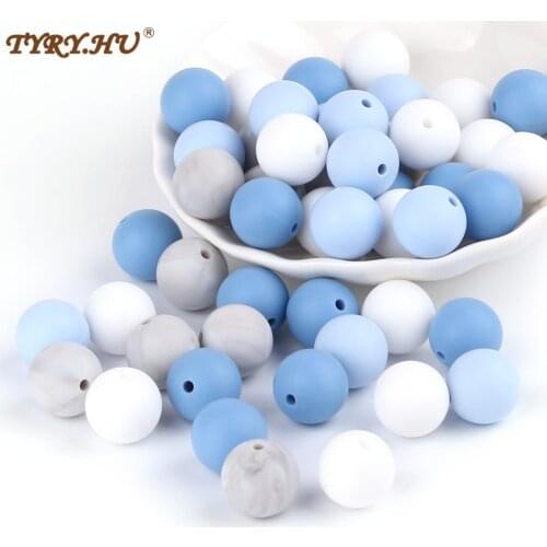 TYRY.HU 500pcs Silicone Beads Baby Teething Beads Necklace Food Grade Mom Nursing DIY Jewelry Baby Teethers Baby Products