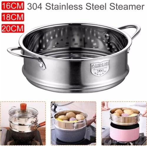 Thickening Food Steam Rack Stainless Steel Steamer with Double Ear for Soup Pot Milk Pot Kitchen Tools