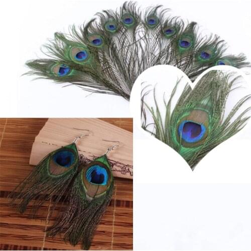 Top quality peacock feathers length 25-30CM beautiful natural peacock feather Diy jewelry craft gift party Decor fittings Wh
