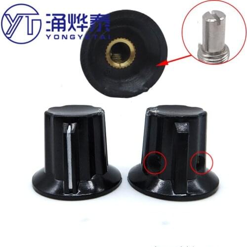 YYT 5PCS Potentiometer encoder band switch with high-quality bakelite knob cap lock screw diameter 25*20.5MM hole 6mm