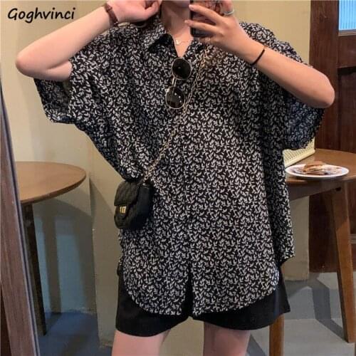 Shirt Women Print Casual Ladies Tops Streetwear Loose Korean Style Harajuku All-match Chic Soft Simple Summer Hot Sale New Ins