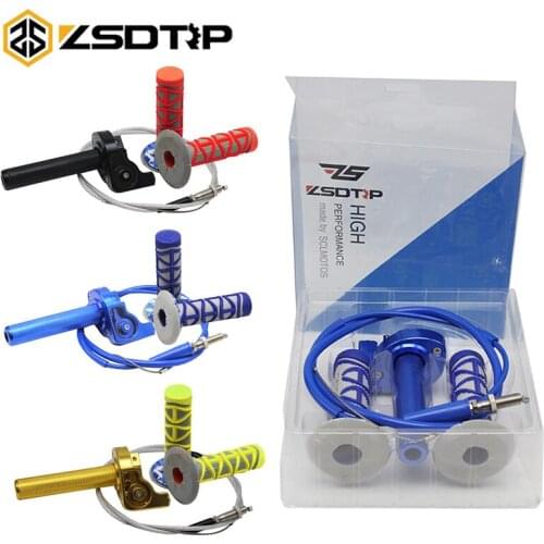 ZSDTRP 22mm CNC Aluminum Motorcycle Throttle Grip Quick Twister + Throttle Cable + Grips CRF50 70 110 125 250 Dirt Bike