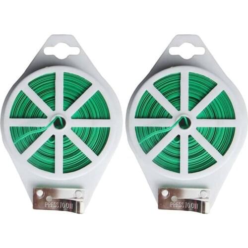 2 Rolls Plant Twist Tie Plastic Gardening Tie Plant Support Tie with Cutter