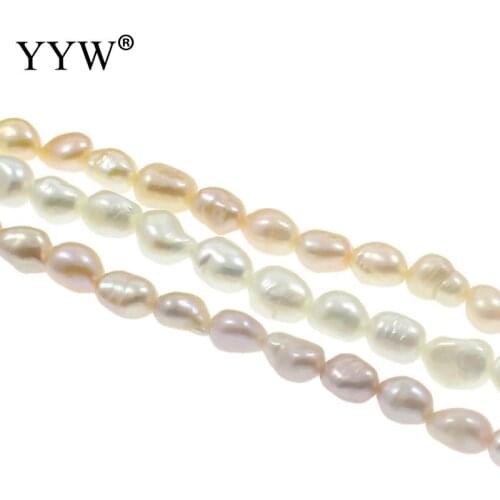 7-8mm 100% Natural Freshwater Pearl Beads white purple pink Baroque Pearl Loose Beads For DIY Necklace Bracelat Jewelry Making