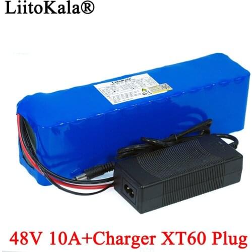 LiitoKala e-bike battery 48v 10ah 18650 li-ion battery pack bike conversion kit 1000w 54.6v 13s3p batteries XT60 plug
