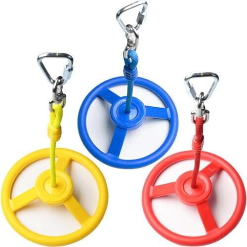 Childrens Swing Ninja Wheel Outdoor Climbing Sports Steering Wheel Obstacle Walking Flat Belt Balance Training Climbing Rope