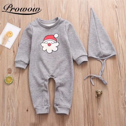 Prowow Christmas Baby Boy Overalls Fleece Warm Newborn Jumpsuit For Kids Boys Clothing Santa Claus Babys Rompers Infant Outfits