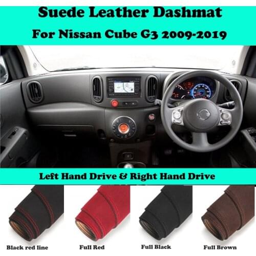 For Nissan Cube G3 2009 2010 2011-2019 Suede Leather Dashmat Dashboard Cover Pad Dash Mat Car-Styling Carpet Accessories LHD RHD