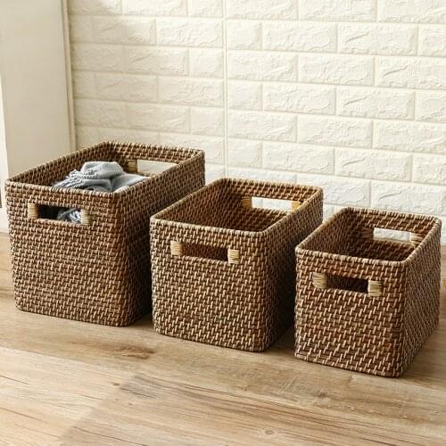 Eco Friendly Storage Basket Dirty Clothing Snacks Sundries Weave Storage Bags Multifunctional Rangements Household Items DG50K