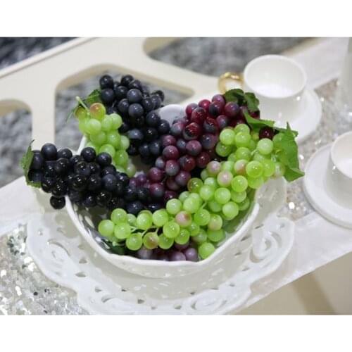 Artificial Fake Grape Fruit Home Kitchen Cabinet Window Table Display Green-36 grapes
