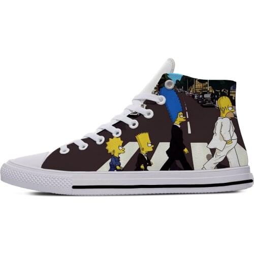 Anime Cartoon Simp son Funny Fashion Classic Casual Canvas Shoes High Top Lightweight Breathable 3D Print Men Women Sneakers