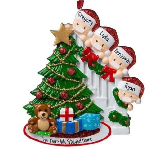 2PCS New DIY Name Personalized Christmas Tree Ornament Party Decoration Connectors Santa Claus Pendant Xmas Tree Charms Material