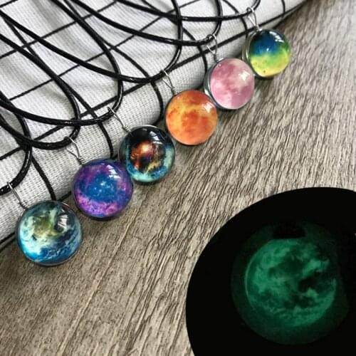Cosmic Ball Pendant Necklace Luminous Glowing in Dark Universe Planet Ball Style Jewelry TT@88