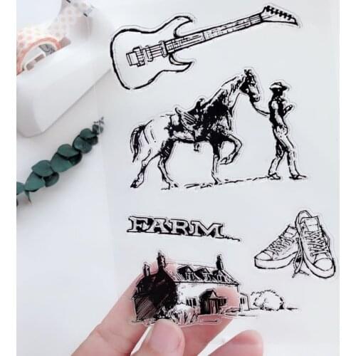 Cowboy Clear Stamps Scrapbooking Rubber Stamp Handmade DIY Decoration Craft Supplies Stamps for Card Making Silicone Stamp New