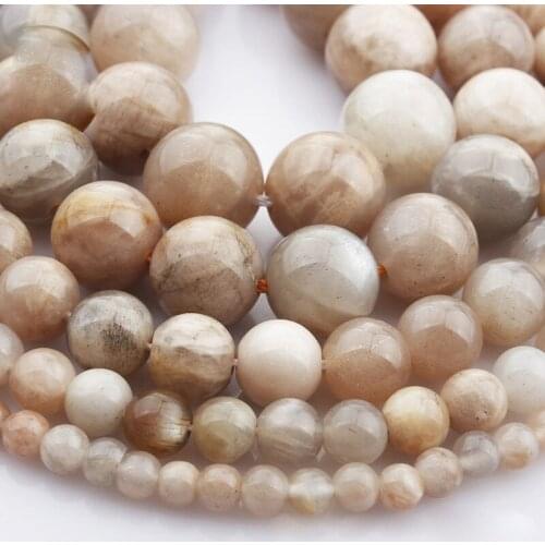 15"(38cm) Strand Round Natural Sunstone Stone Rocks 4mm 6mm 8mm 10mm 12mm Gemstone Beads for Bracelet Jewelry Making