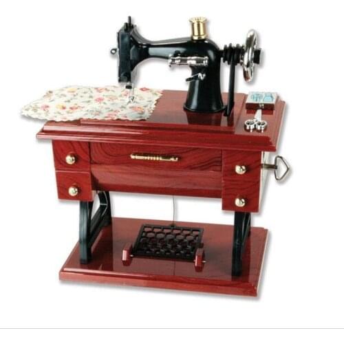 Retro Music Boxes Mini Sewing Machine Vintage Retro Sewing Clockwork Creative Birthday Gift