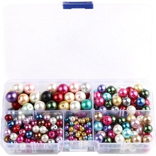 4-10mm Imitation Pearl Mixed Color Scattered Beads Combination Boxed Color Imitation Pearl Jewelry Accessories
