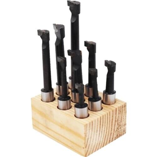 12mm 9pcs Hard Alloy Shank Boring Bar Boring Cutter Set Carbide Tipped Bars For F1-12 50mm Boring Head