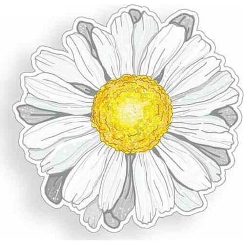 Personality White Daisy Flower Car Stickers Accessories Motorcycle Cover Scratches Waterproof PVC 13cm *13cm