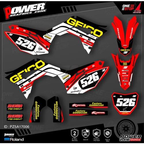 PowerZone Custom Team Graphics Backgrounds Decals Stickers Kit For HONDA 2018 2019 2020 CRF250R 2017 2018 2019 2020 CRF450 006