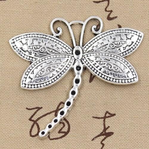 2pcs Charms Dragonfly 60x58mm Antique Pendant fit,Vintage Tibetan Silver color,DIY Handmade Jewelry