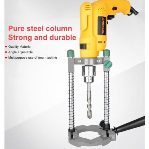 Precision Drill Guide Pipe Drill Holder Stand Drilling Guide with Adjustable Angle and Removeable Handle DIY tool