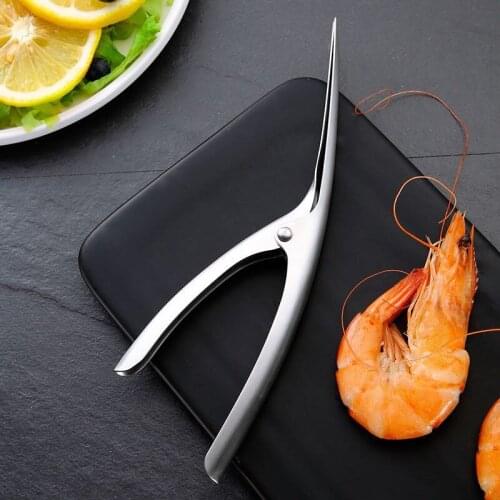 Stainless Steel Prawn Peeler Shrimp Deveiner Peel Device Creative Kitchen Accessories Tools Stripping shrimp clips 25