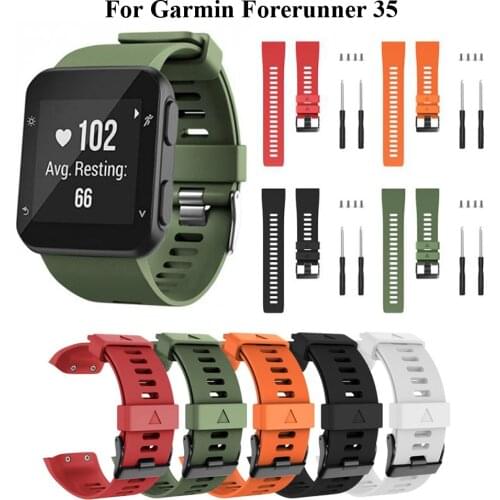 Wrist Straps For Garmin Forerunner 35 Smart Watch Band Replacement Wristband Watchband Silicone Soft Bracelet Correa +Tool Screw