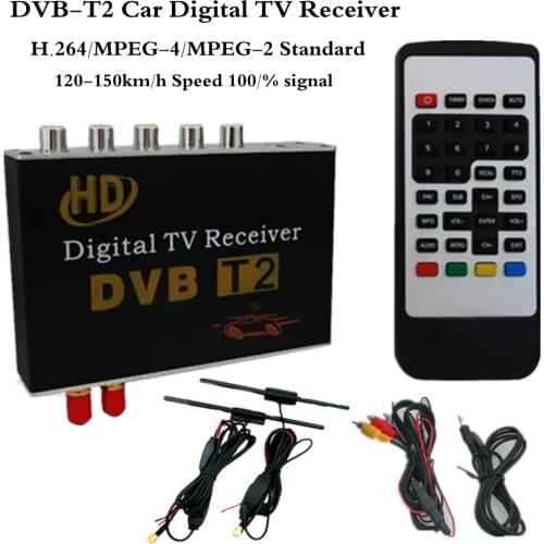 DVB T2 H.264 M120km/h H.264 PEG4 Mobile Digital TV Box External USB DVB-T2 Car TV Receiver Russian&Europe&Southeast Asia