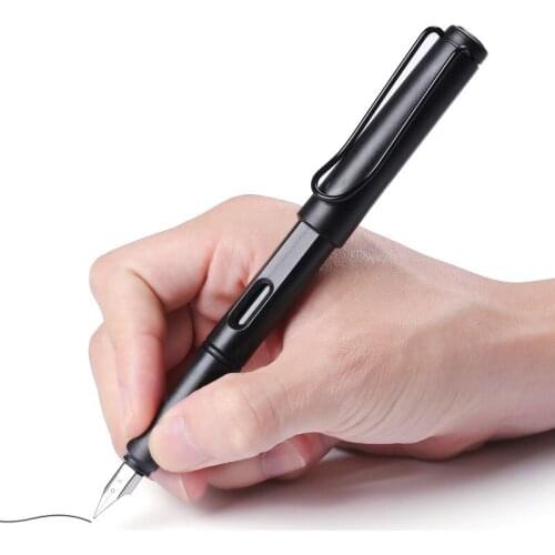 1pc 0.5mm Fine Stainless Steel Tip Head Fountain Pen Resin Body Student Stationery Office School Supplies Generic 3.4mm Ink Sac