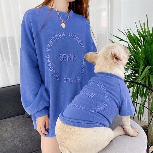 Miflame Autumn Winter Dogs Hoodies Family Clothes For Pet Sweatshirt Small Dog Costume French Bulldog Chihuahua Clothes For Pet
