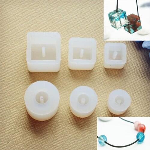 Silicone Mold square ball beads with hole Resin Silicone Mould handmade DIY Craft Jewelry Making epoxy resin molds