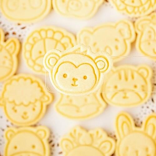 Cute Cartoon Animal Cookie Cutter Sugar Crafts Mold Plastic Cake Moulds Cookie Stamp Cutter Cake Baking Mould Kitchen Tools