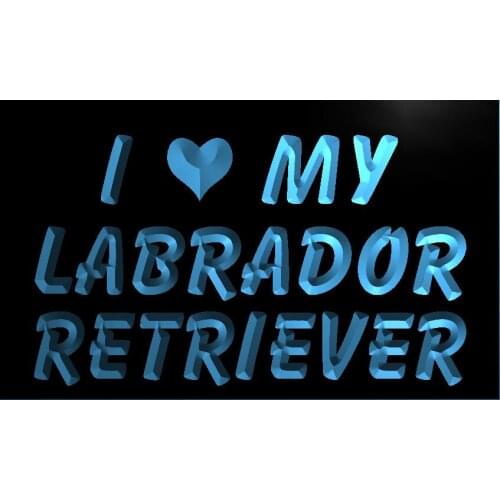 S039 I Love My Labrador Retriever Led Light Sign
